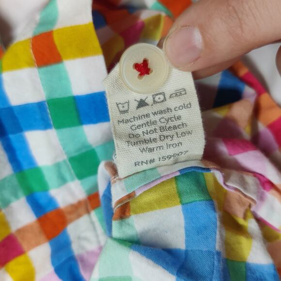 Print Fresh x Oh Joy! Rainbow Plaid Organic Cotton Pajama Top Small - Picture 9 of 11